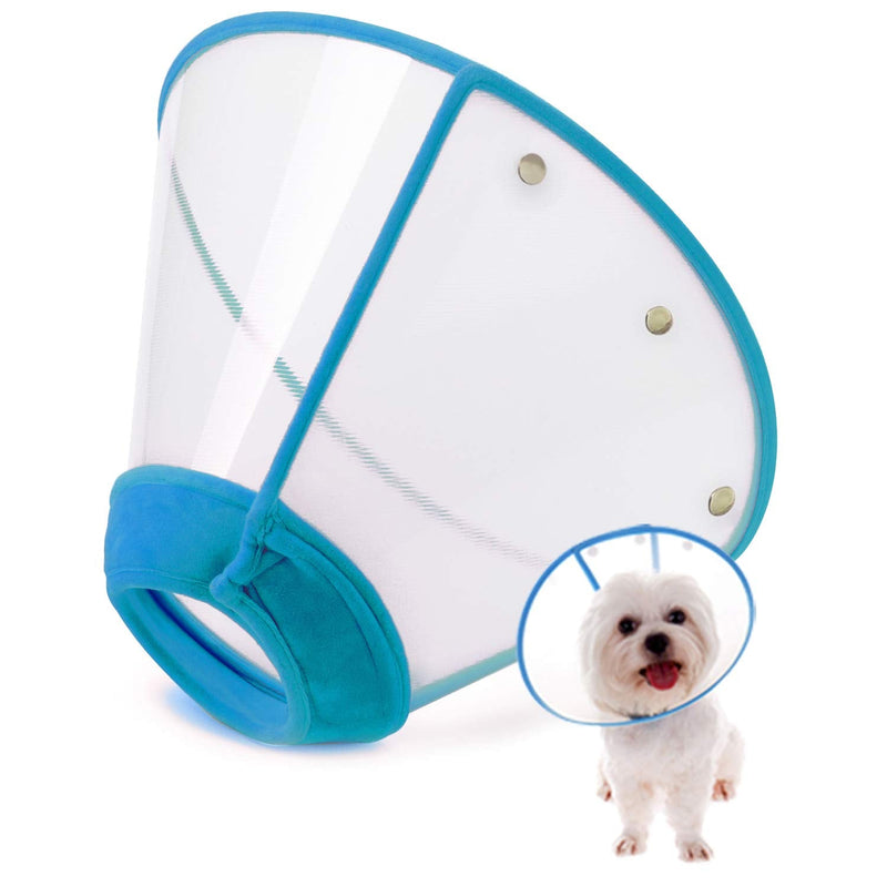 IN HAND Adjustable Pet Recovery Collar Cat Cone, US Patented Product Soft Edge Plastic Dog Cone Anti-Bite Lick Wound Healing Safety Practical Protective E-Collar Medium Blue - BeesActive Australia