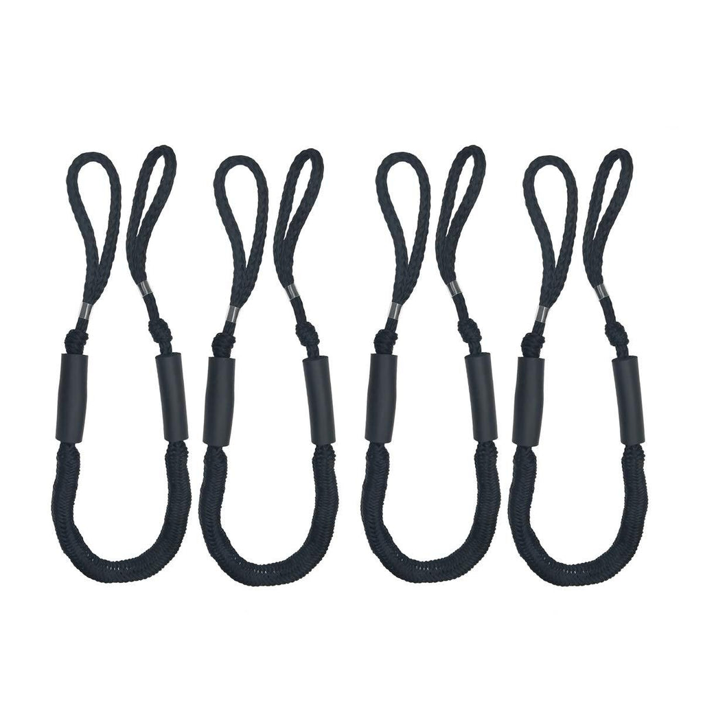 [AUSTRALIA] - Jranter Bungee Dock Line Mooring Rope for Boat 3.5ft 4 Pack Black 