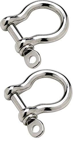 [AUSTRALIA] - Two Marine Grade Stainless Steel Bow Shackles 1/8" 