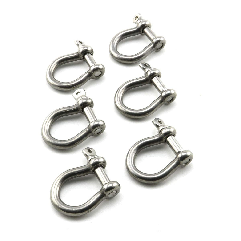 Heyous 6pcs 1/5 Inch 5mm Screw Pin Anchor Shackle Stainless Steel Heavy Duty Bow Shape Load Clamp for Chains Wirerope Lifting Paracord Outdoor Camping Survival Rope Bracelets - BeesActive Australia