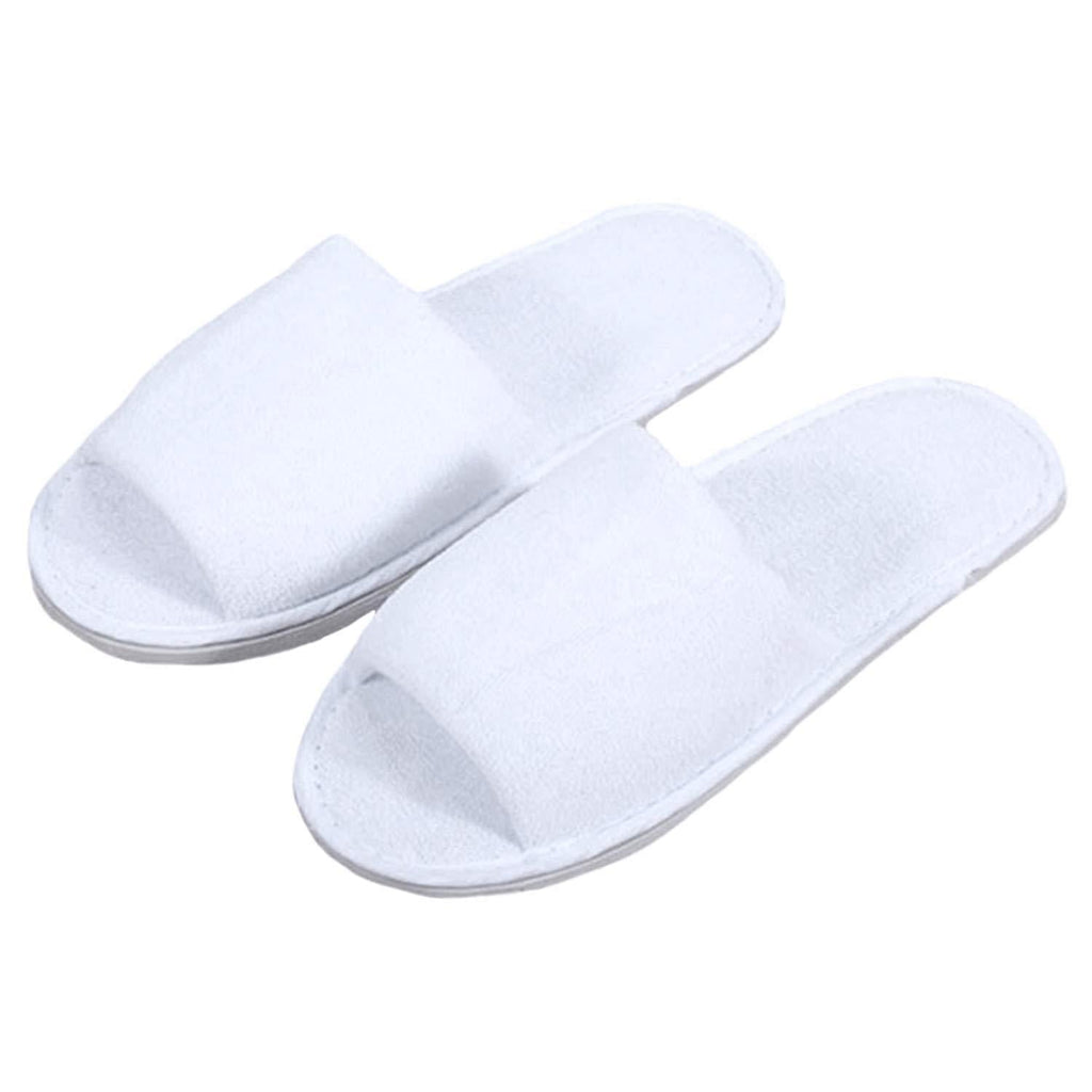 5 Pair of Open Toe Breathable Slippers, Spa Slippers for Guests, Hotel, Travel, Unisex Universal Size Washable and Non-Disposable White - BeesActive Australia