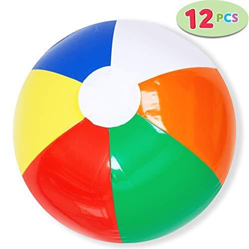 [AUSTRALIA] - JOYIN 12” Rainbow Beach Balls (12 Pack); Inflatable 12pcs Beach Pool Party Toys 