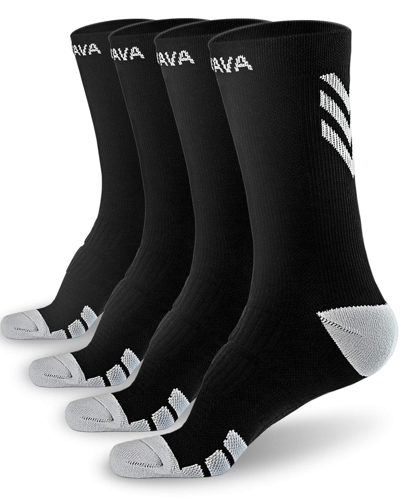 [AUSTRALIA] - Dovava Dri-tech Compression Crew Socks 15-20mmHg (4/6 Packs) Quick Dry Athletic Running Socks Small-Medium Black (4 Pairs) 