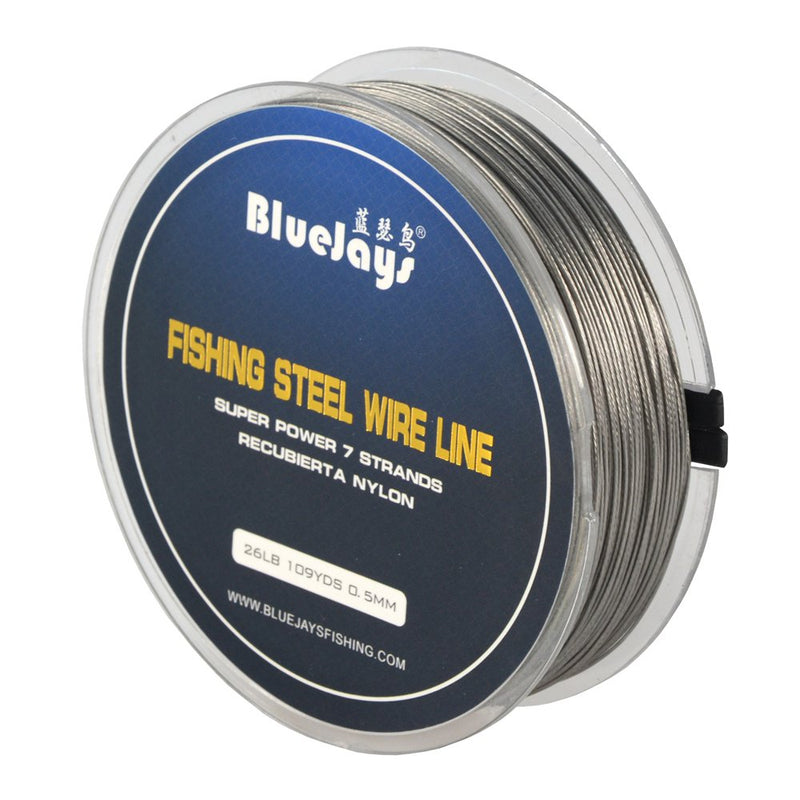 LOTITONG 100 Metres 0.5mm 26lb Fishing Steel Wire Lines max Power 7 Strands Super Soft Wire Lines Cover with Plastic Waterproof Lead line - BeesActive Australia