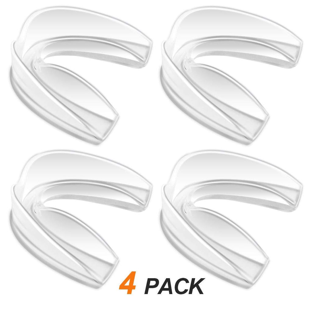 Coolrunner Mouth Guard Sports, 4 Pack Athletic Mouth Guards, Professional Moldable Youth Mouthguard for Maximum Protection, Customizable for Comfort - Fits Any Size Mouth(12 Years or Older) - BeesActive Australia