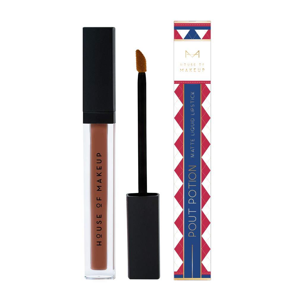 House of Makeup Liquid Lipsticks - Brown Matte, Long Lasting Paraben Free Lip Color, with Smudge Proof and Soft Rich Look - Brown With It Shade - BeesActive Australia