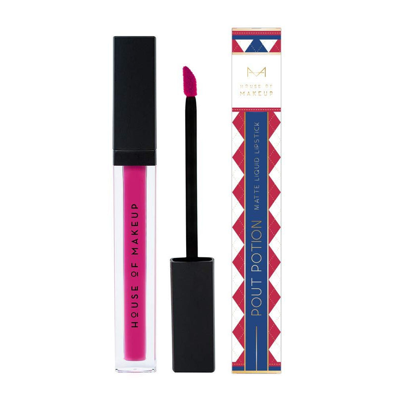 House of Makeup Liquid Lipsticks - Magenta, Matte Finish Quirky Lip Color with Long Lasting and Ultra Smooth Rich Look - Good Vibes Only - BeesActive Australia