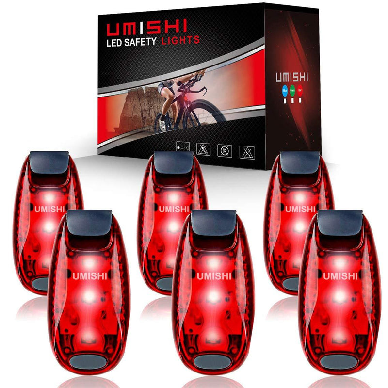 [AUSTRALIA] - UMISHI LED Safety Light (6 Pack), Clip On Strobe Running Lights for Runners, Walking, Bicycle, Dog Collar, Stroller, Best Night High Visibility Accessories for Your Reflective Gear 