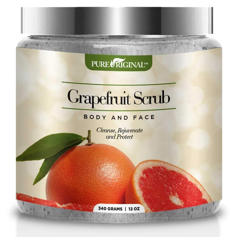 Grapefruit Scrub for Face and Body - Deep Cleansing Exfoliator Cleans Acne - Prone Pores and Brightens Complexion - The Natural Way to Nourish Your Skin - by Pure Original - BeesActive Australia