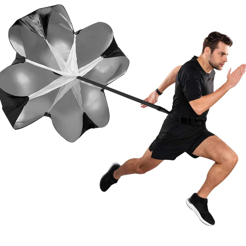 KEYPOWER Running Speed Training 56" Parachute with Adjustable Strap Speed Chute Resistance Running Parachute for Kids Youth and Adults 1 Umbrella - BeesActive Australia