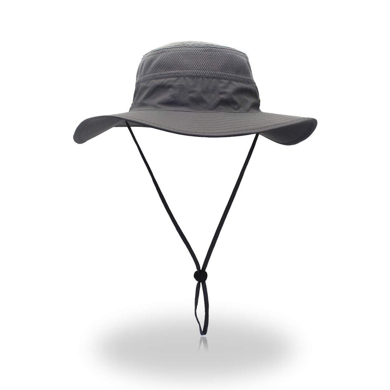 [AUSTRALIA] - EONPOW Windproof Fishing Hats UPF50+ UV Protection Sun Cap Outdoor Bucket Mesh Hat 56-61cm Grey 