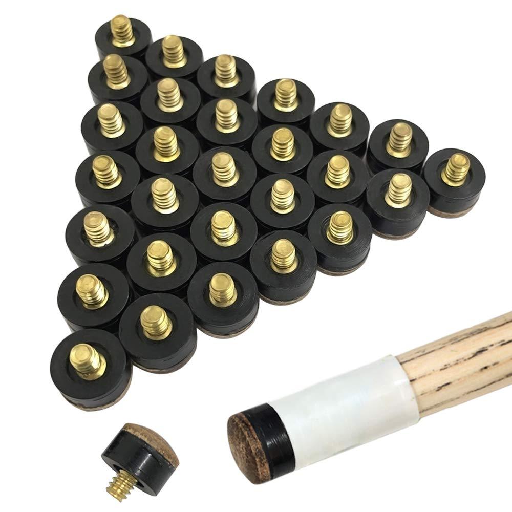 [AUSTRALIA] - YuCool 30 Pieces Screw-on Cue Tips Hard Leather Billiard Pool Cue Stick Replacements-13mm 