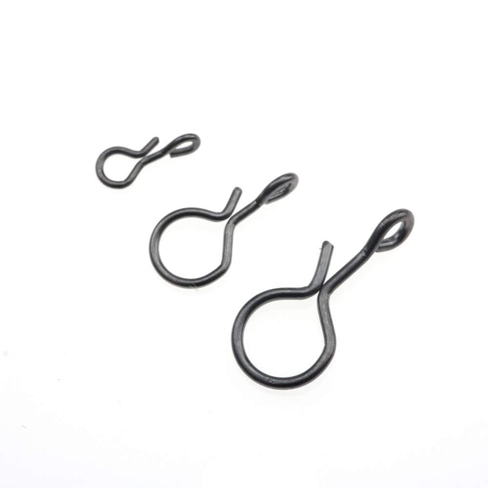 [AUSTRALIA] - Rompin 100PCS Fly Fishing Snap Line Pin with Slice in Shank Quick Change Connect for Flies Hook & Lures Black Color M_8mm_100pcs 