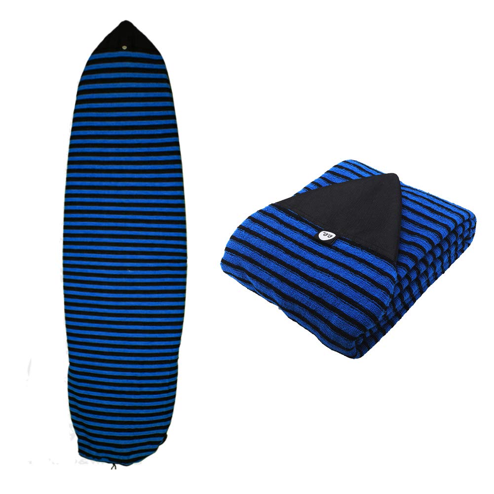 Ultrafun Surf Board Sock Cover Strentch Knit Point Nose Surfboard Sock Bag 6ft/6.6ft/7ft/8ft Blue stripe - BeesActive Australia