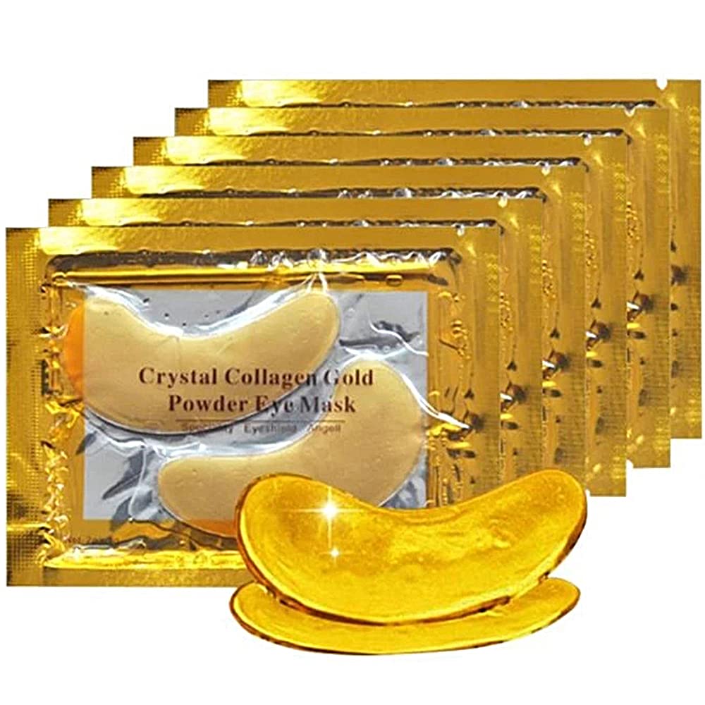 24K Gold Crystal Collagen Under Eye Mask, Anti Aging Hyaluronic Acid Under Eye Patches for Moisturizing & Reducing Dark Circles (15 Pairs) - BeesActive Australia