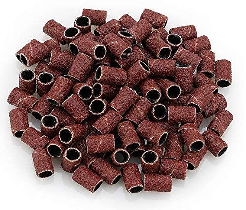 LASSUM 100PCS Fine Grit 180# Nail Art Sanding Bands For Nail Drill File Machine Manicure Too Containers - BeesActive Australia