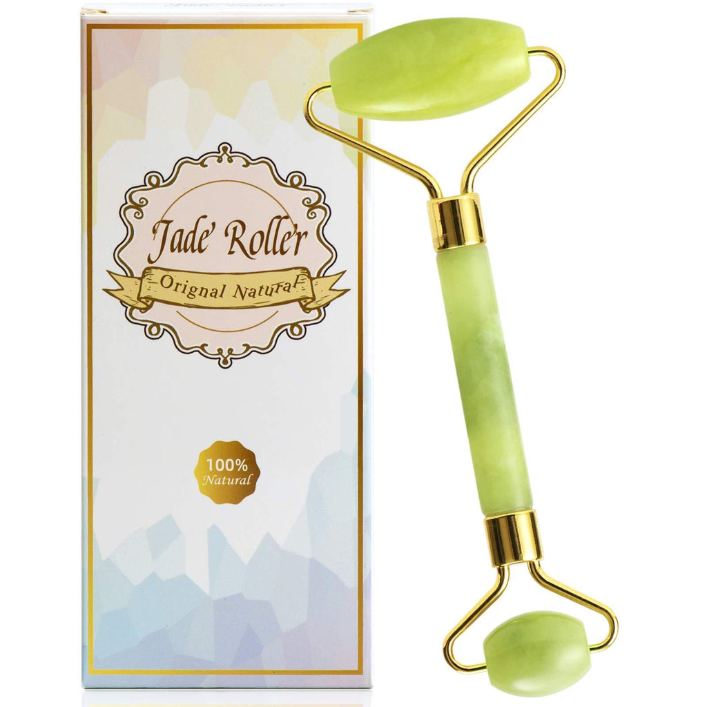 100% Real Natural Jade Face Roller/Anti-aging Facial Roller Jade Stone Massager for Face & Eye Massage, Beauty Skincare Facial Massage Tool - BeesActive Australia