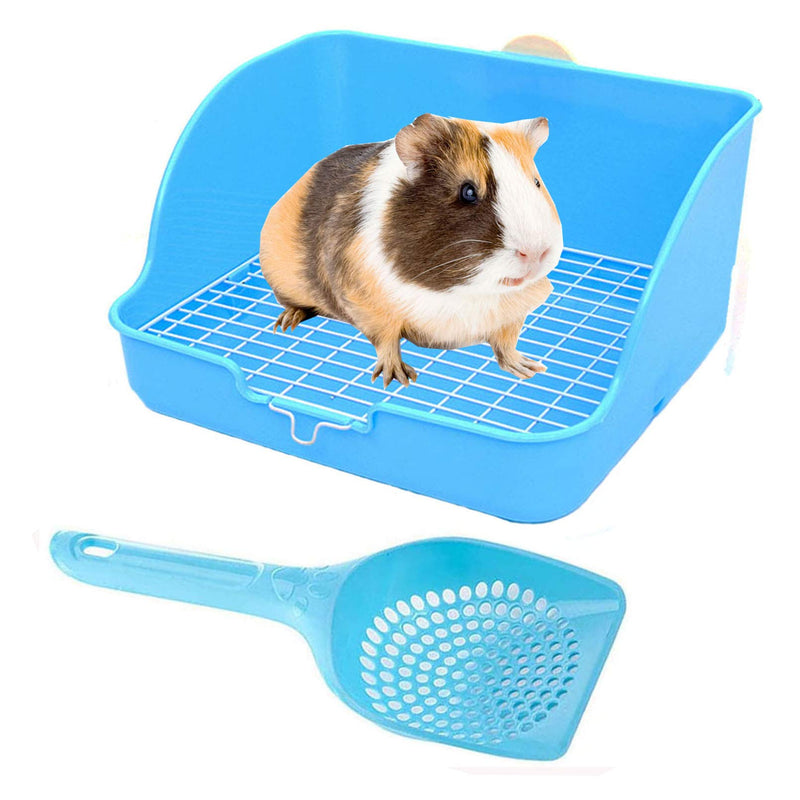 Hamiledyi Small Animal Rabbit Litter Toilet,Plastic Square Cage Box Rat Potty Trainer Corner Grate Litter Bedding Box Pet Pan for Guinea Pigs, Chinchilla, Ferret,Galesaur,Bunny - BeesActive Australia