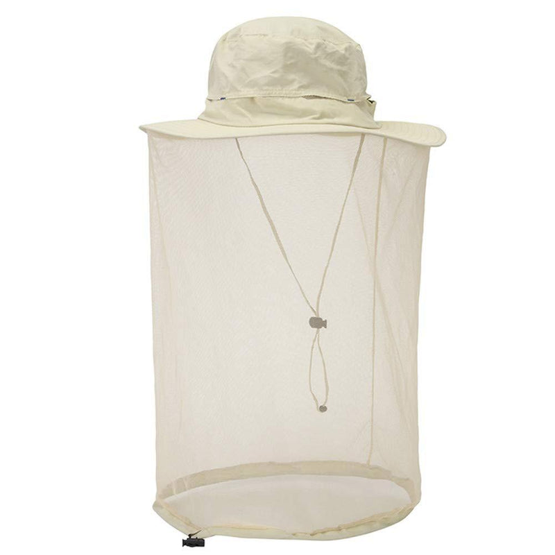 [AUSTRALIA] - Mosquito Head Net Hat Hidden Mesh Sun Hat Men Women Outdoor Insect UV Protective Beige 