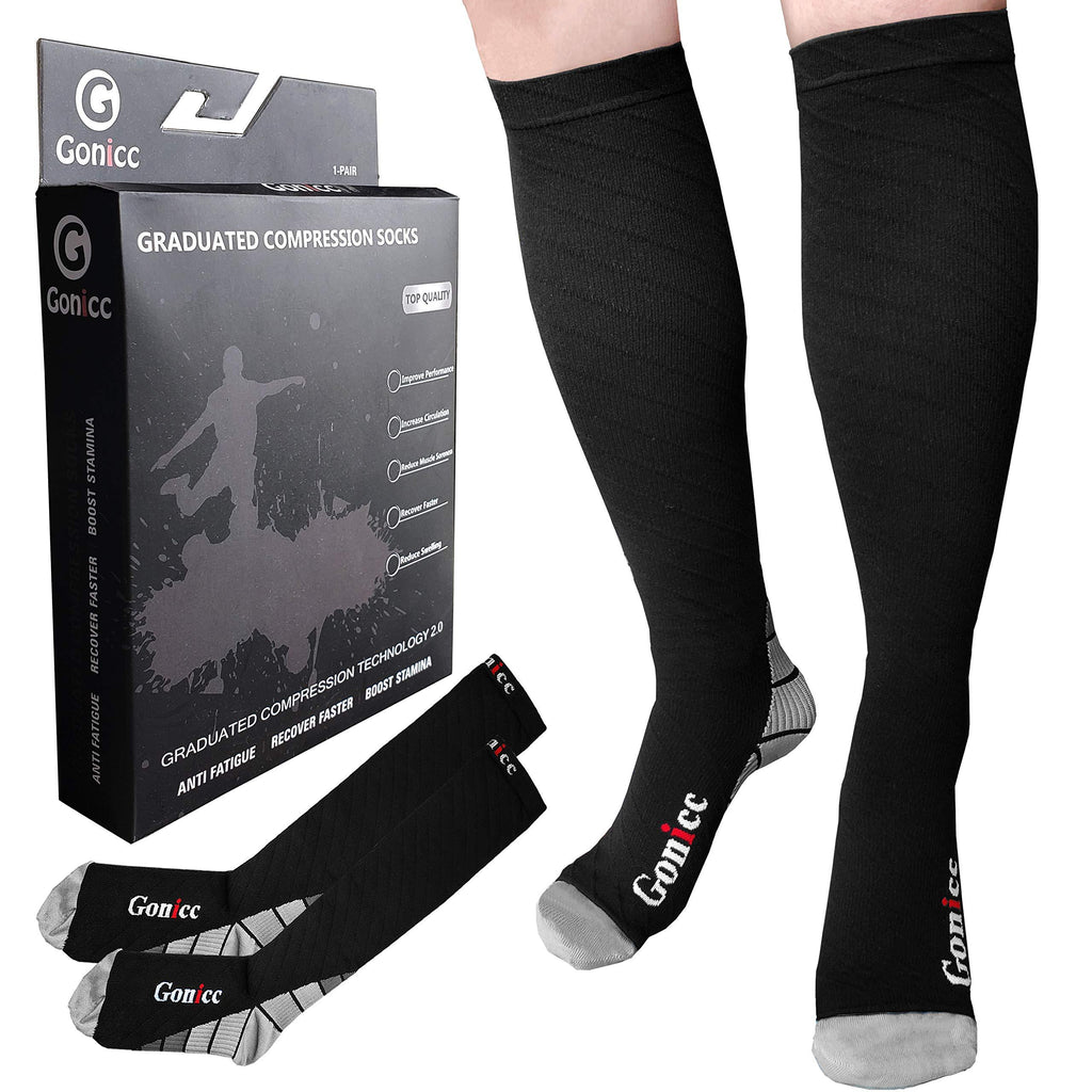 [AUSTRALIA] - gonicc Professional Compression Socks for Men & Women (20-30 mmHg), Medical Stockings Support Circulation, Recovery – Best Graduated Athletic Socks for Nursing,Volleyball Protective Gear Ankle Guards 