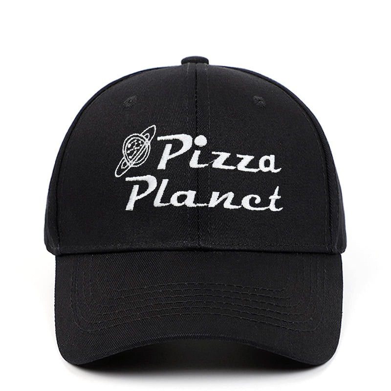 YUNXIBASECAP Pizza Planet Hat Baseball Cap Embroidery Dad Hat Aadjustable Cotton Adult Sports Hat Unisex Black-1 - BeesActive Australia