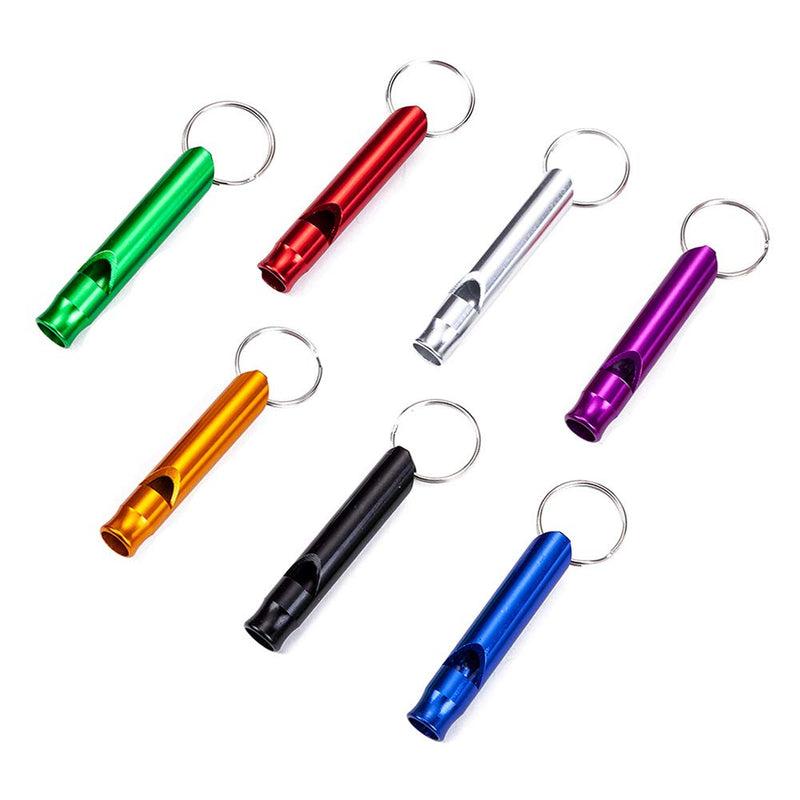 DDJYP Pack of 8 Extra Loud Emergency Whistle Keychain Camping Survival Whistle, Aluminum Alloy Whistle Key Chain for Camping Hiking Hunting Outdoors Sports - BeesActive Australia