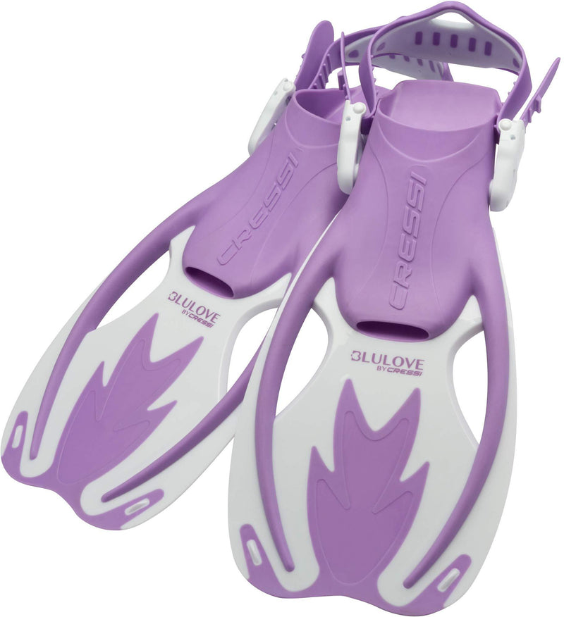 [AUSTRALIA] - Cressi Kids Snorkeling Gear for Children aged from 3 to 8 years old - Rocks: designed in Italy S/M | US Youth 1/3 | EU 32/34 Fins: Lilac/White 