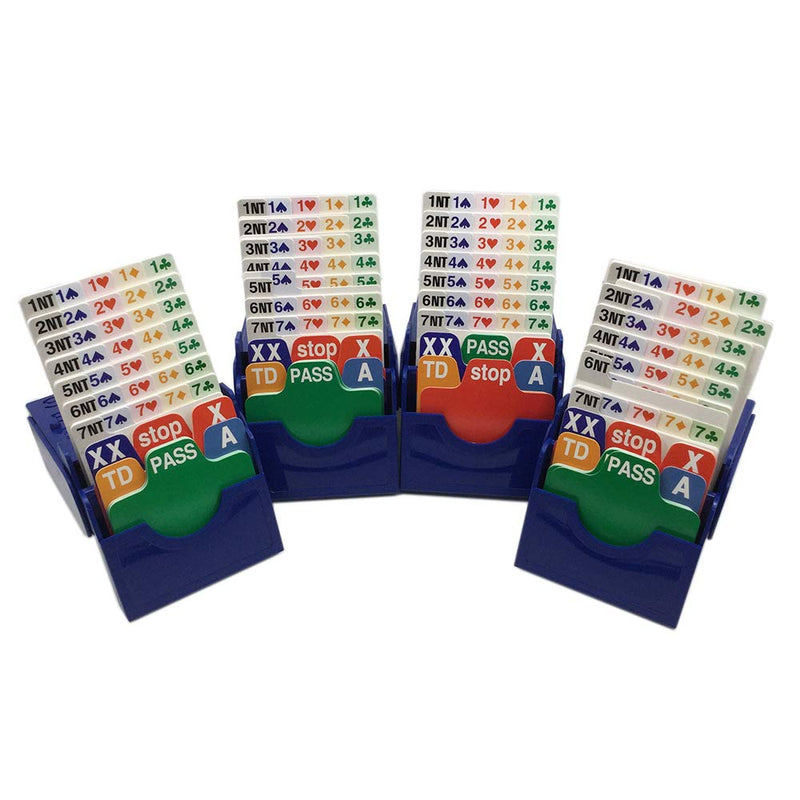 Set of 4 Blue Plastic Bridge Bidding Boxes with Scoring Cards Card Games Bid Device - BeesActive Australia