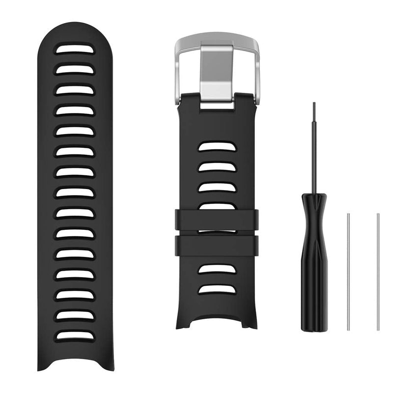 QGHXO Band for Garmin Forerunner 610, Soft Silicone Replacement Watch Band Strap for Garmin Forerunner 610 Fitness Watch BK - BeesActive Australia