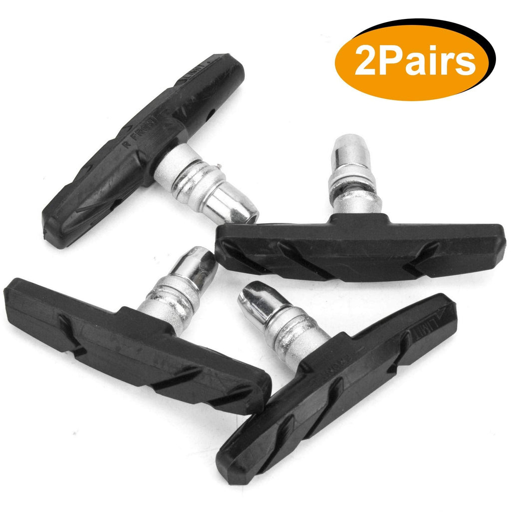 GPMTER 2 Pairs Bike Brakes Pads Set, 70mm for Cruiser MTB Mountain Bicycle Universal V-Brake Blocks with Hex Nut and Shims, No Noise No Skid - BeesActive Australia