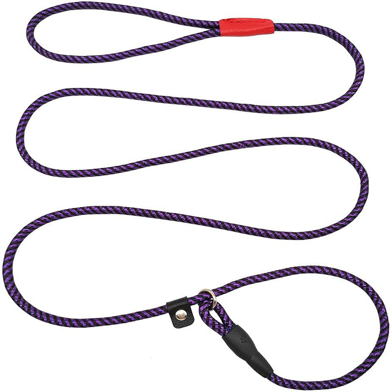 MayPaw Dog Leash Rope Slip Lead,1/4"-5Ft Durable Nylon Puppy Leash- Colorful Adjustable Training Pet Leash for Small and X-Small Dogs 1/4 in x 5ft purple - BeesActive Australia