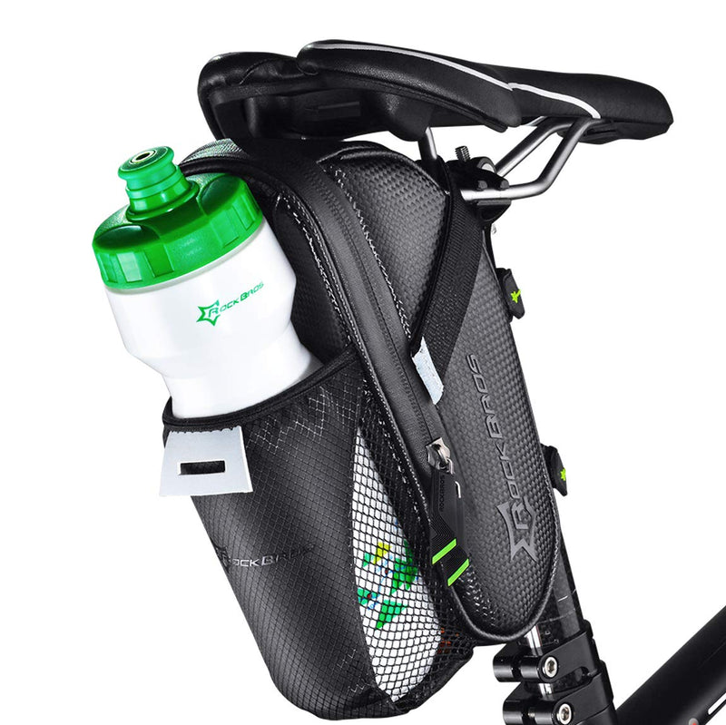 ROCKBROS Bike Saddle Bags with Water Bottle Pouch Waterproof Bike Bags Under Seat Pack for Mountain Road Saddle Bag Bicycles Storage Bag 9.65*4.53*4.33inches - BeesActive Australia