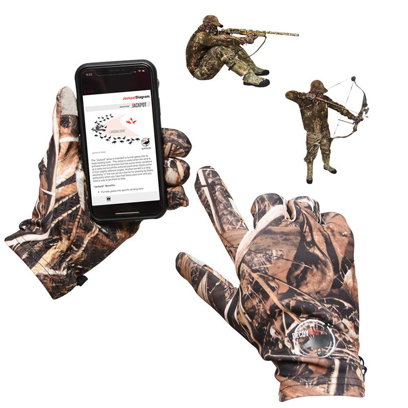 DecoyPro Touchscreen Hunting Gloves for Men - Camo Gloves for Bow & Deer Hunting with Textured Grip Palm & Soft Lining - Lightweight Touchscreen Gloves & Hunting Accessories – One Size Fits Most L-XL - BeesActive Australia