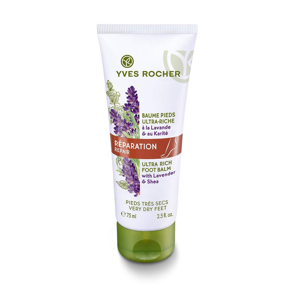 Yves Rocher 24 hours Complete Ultra Repairing Foot Cream with Organic Lavender and Shea Butter for Extremely Dry and Rough Skin, Dermatologically tested, 75 ml tube - BeesActive Australia