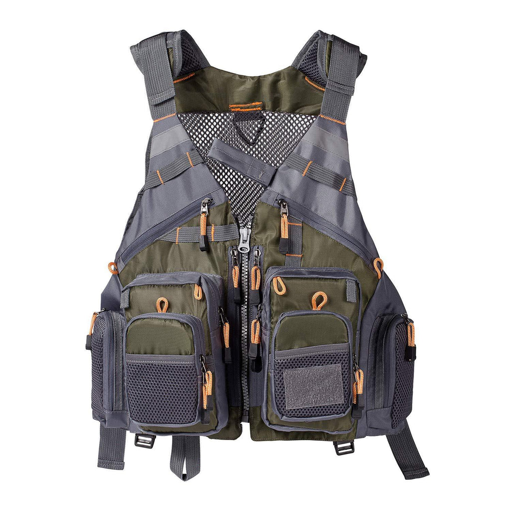 [AUSTRALIA] - Lightbare Fly Fishing Vest Pack for Men with Pockets Photography Outdoor Jacket Army Green 