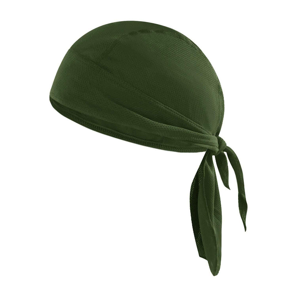 [AUSTRALIA] - IPENNY Quickly Dry Cycling Bandana Sun UV Protection Pirate Hat Adjustable Breathable Moisture Wicking Sports Headwear Running Beanie Skull Cap Sweat-Wicking Motorcycle Bike Cap Under Helmet Hat Army Green 