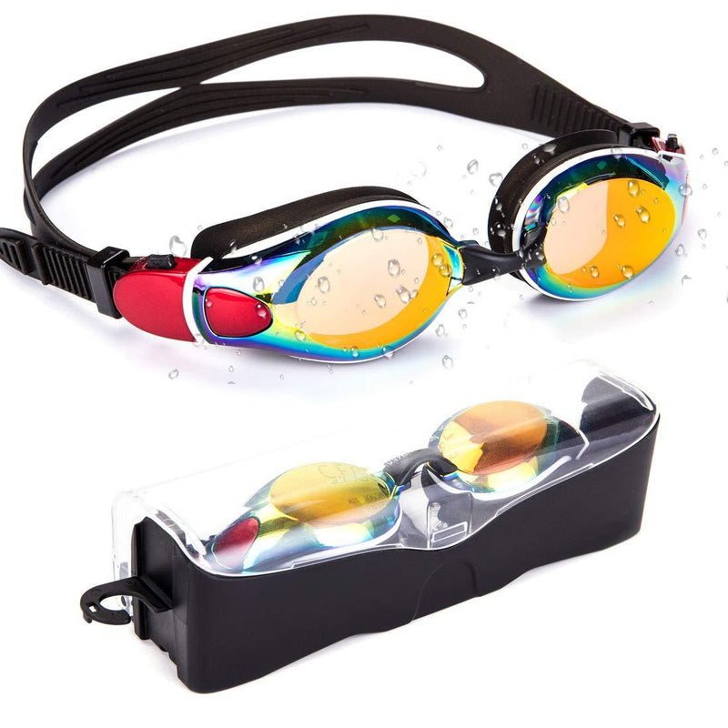[AUSTRALIA] - OMG_Shop Swim Goggles,Triathlon Equipment,Waterproof,Anti Fog UV Protection Lenses Swimming Goggles for Adult Men Women Youth Kids Child,Multiple Color Choice one size fit more Light Orange(quick-fit buckle) 