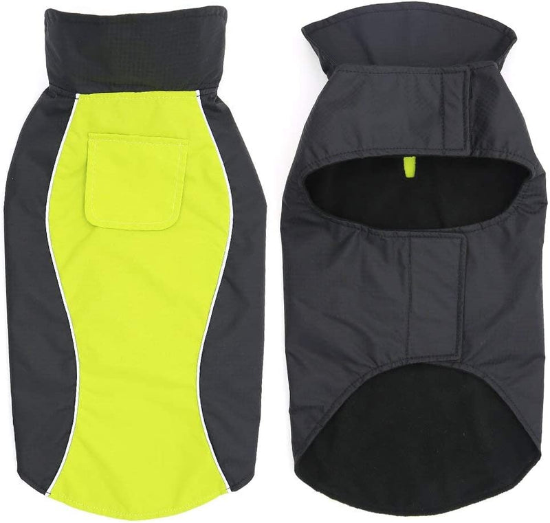 Flashseen Dog Raincoat Lightweight Waterproof Large Pet Dog Rain Jacket with Strip Reflective & Leash Hole Winter Dog Vest Warm Rain Coats Safety for Dogs and Puppies XXX-Large Green - BeesActive Australia