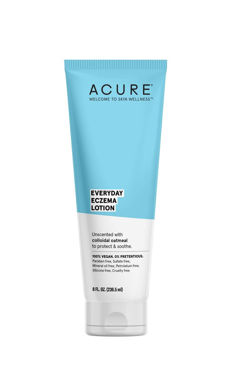 Acure Everyday Eczema Lotion 100% Vegan for Sensitive & Easily Irritated Skin 2% Colloidal Oatmeal & Cocoa Butter, Unscented, 8 Fl Oz - BeesActive Australia
