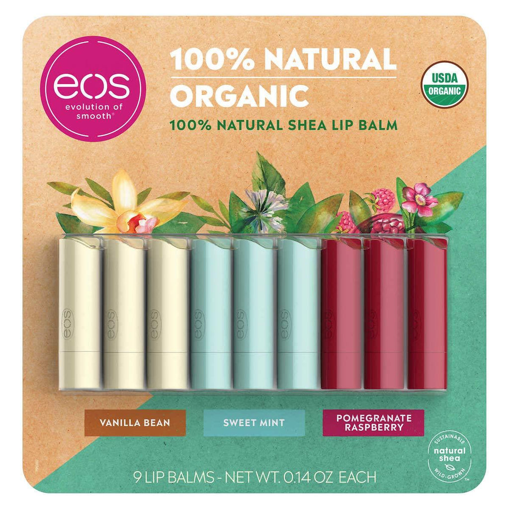 EOS Organic Lip Balm Care Collection, 9 Pack - BeesActive Australia