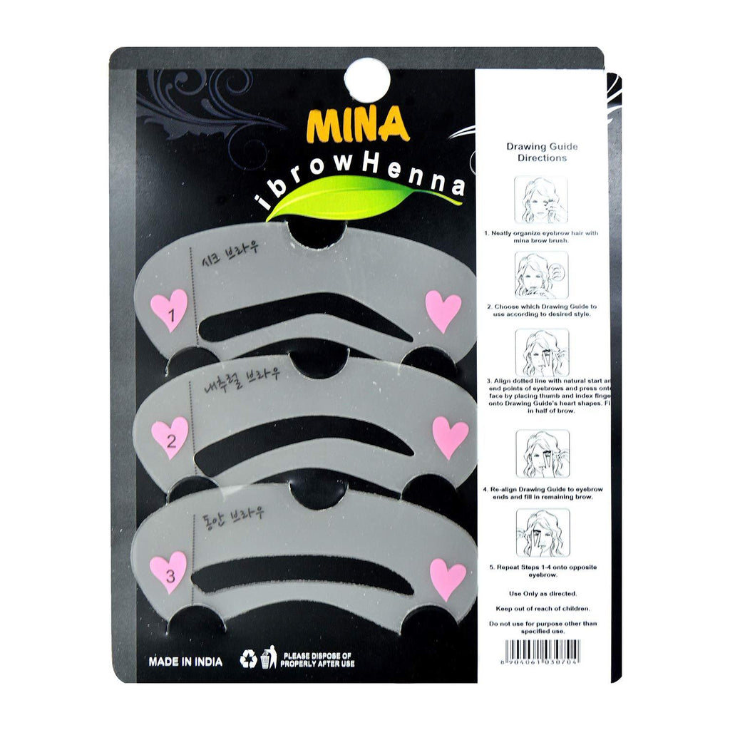 MINA ibrow Shaping hair Grooming Stencils Kit (3 styles Reusable Stencil ) set of 1 - BeesActive Australia