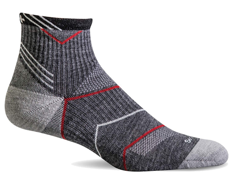 [AUSTRALIA] - Sockwell Men's Incline Quarter Moderate Compression Sock Large / X-Large Charcoal 