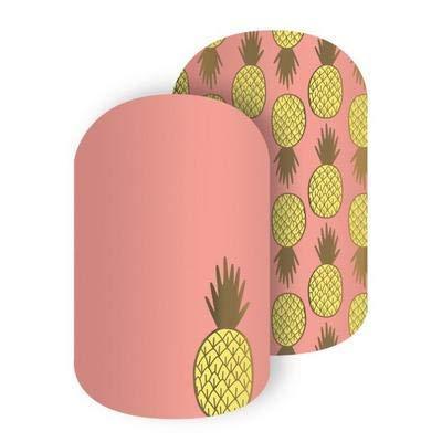 Pineapple Burst - Jamberry Nail Wraps - Full Sheet - Pineapples on Coral Peach - BeesActive Australia
