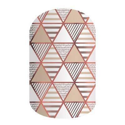 Coral Rhapsody - Jamberry Nail Wraps - Full Sheet - Coral & White Geometric - 2019 Color of the Year - BeesActive Australia