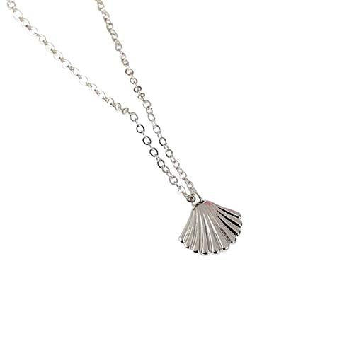 Jovono Fashion Shell Pendant Necklaces Dainty Necklace Chain Jewelry for Women and Girls (Silver) Silver - BeesActive Australia