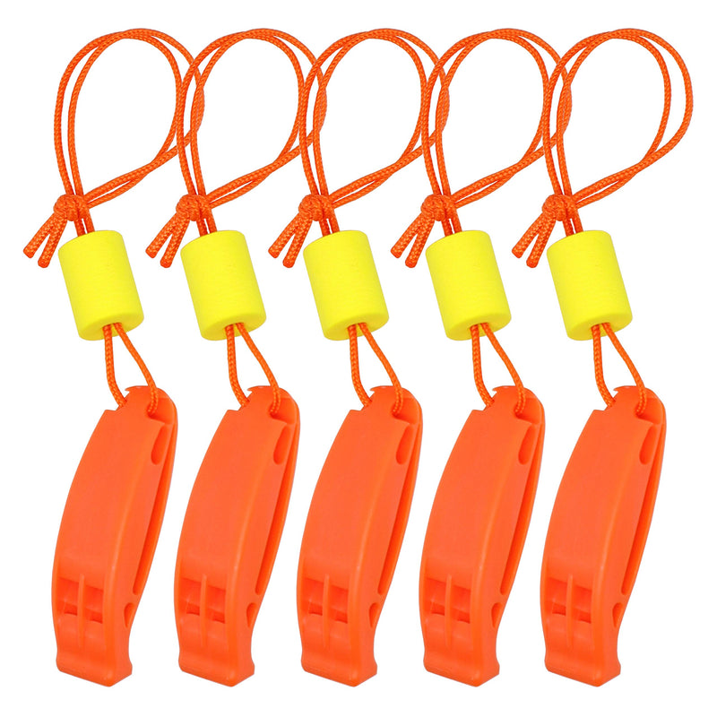 SAMSFX Safety Float Whistle with Lanyard Floating for Marine Boating Camping Hiking Hunting Fishing Survival Rescue Signaling Orange Dolphin Shape Whistles - BeesActive Australia