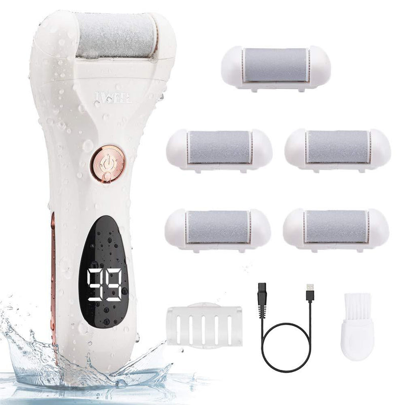 Callus Remover for Feet, Rechargeable Electric Foot File Hard Skin Remover Pedicure Tools for Feet Electronic Callus Shaver Waterproof Pedicure kit for Cracked Heels and Dead Skin with 5 Roller Heads - BeesActive Australia
