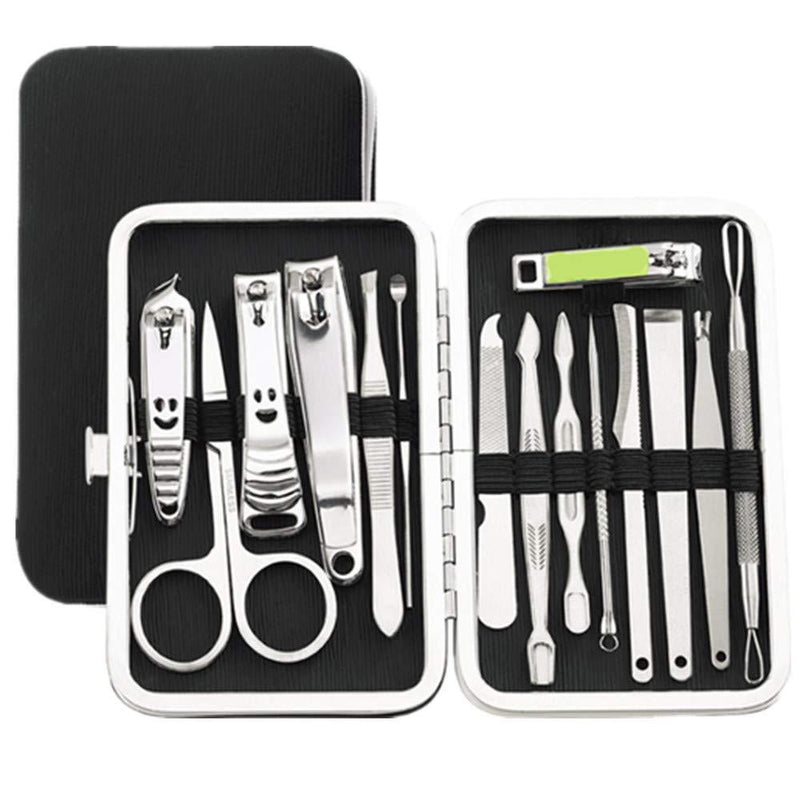 Manicure Set, Nail Clippers, 15 PCS Pedicure Kit With Stainless Steel, Perfect Gift with Black Case for Women and Men - BeesActive Australia