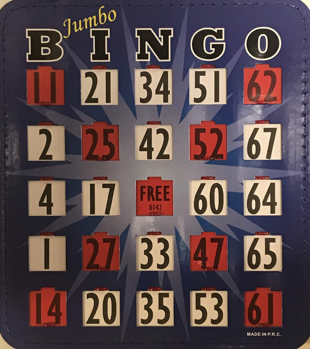 [AUSTRALIA] - Jumbo 5 Stitched Easy Read Bingo Shutter Slide Cards BLUE 