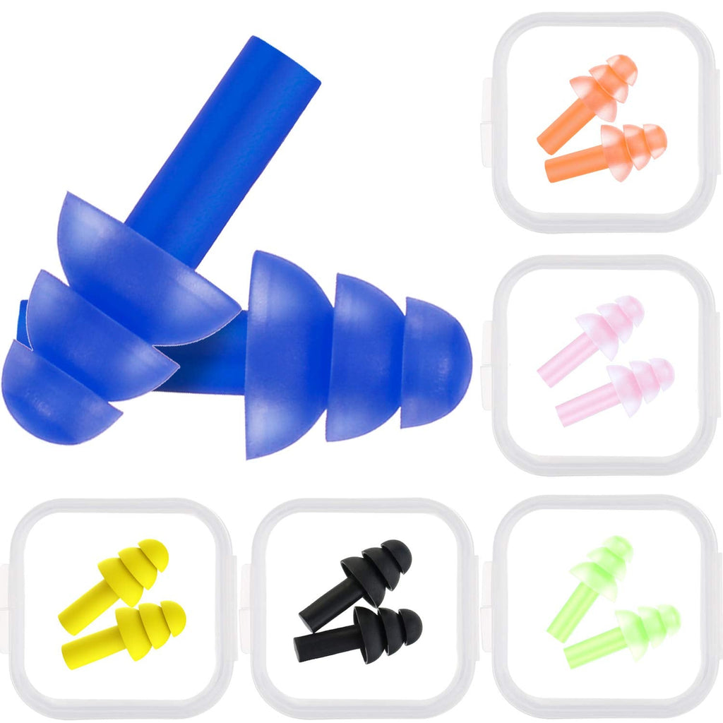 6 Pairs Kids Ear Plugs Swimming Noise Cancelling Reusable Earplugs for Sleeping and Swimming, 6 Assorted Colors (Fresh Colors) Fresh Colors - BeesActive Australia
